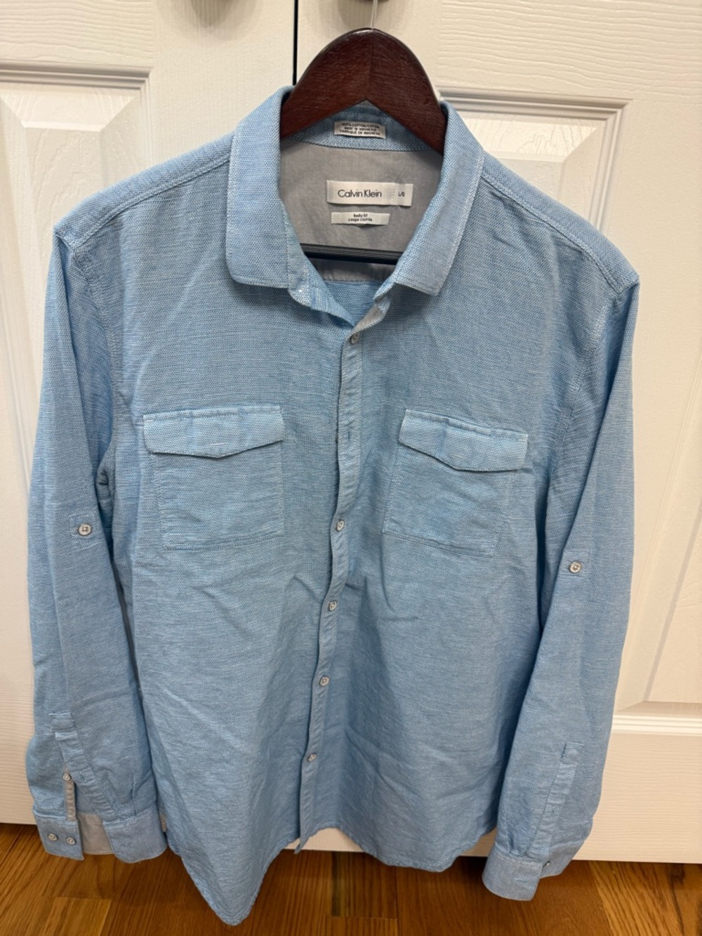 Calvin Klein Sky Blue Casual Button-Down Shirt